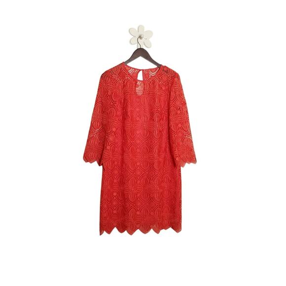 NWT TRINA TURK Dress Red Venetian Lace Party Cocktail Wedding Guest Dress Sz 8 - Picture 2 of 14